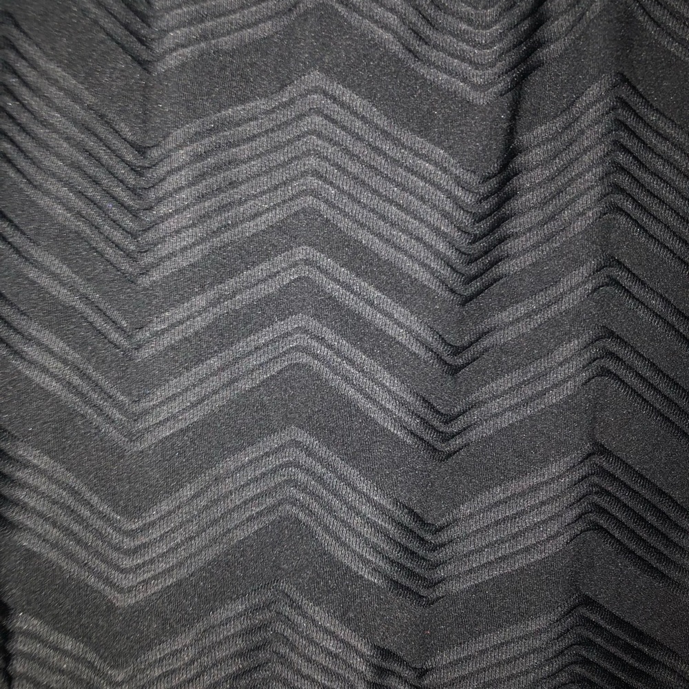 Casual black dress with chevron detail